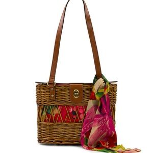 Patricia Nash Kalamaria Satchel with Spring Multi Scarf